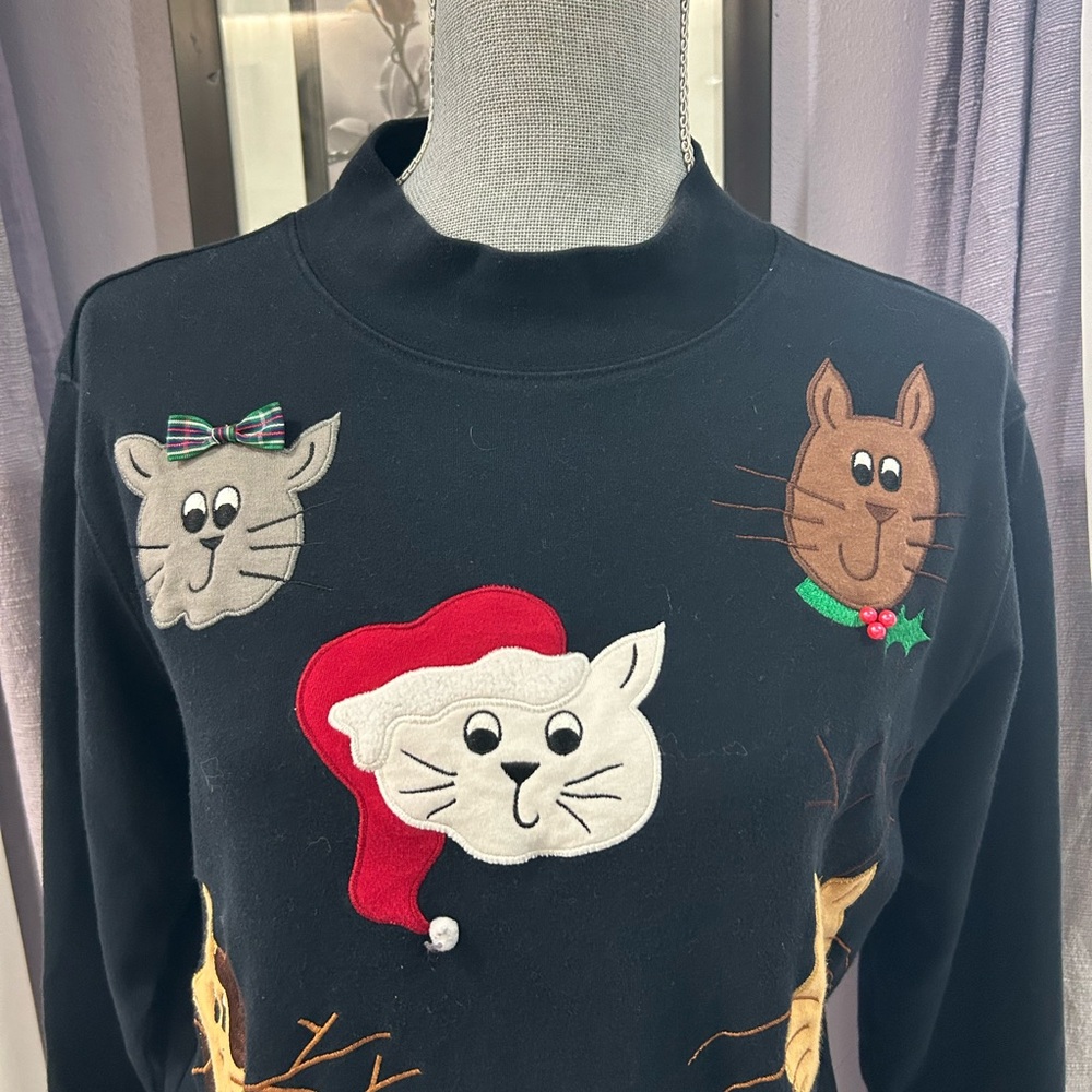 Vintage Holiday Cat Top - Picture 3 of 8